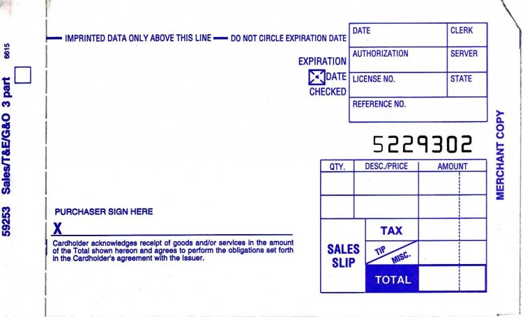 Box of 4000 Imprinter Sales Slips (2 copy Short) 2-part-compact - Click Image to Close