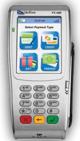 VeriFone Vx680 Wireless Contactless + EMV SCR (192MB) - Click Image to Close
